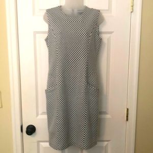 Black/white herringbone Karl Lagerfeld of Paris sleeveless sheath